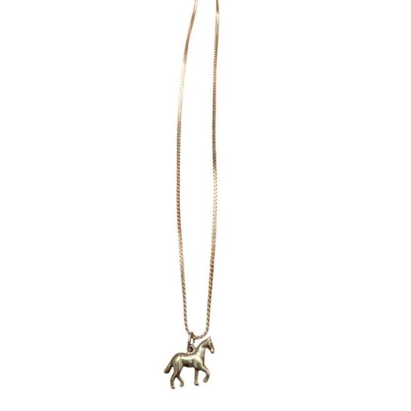 Sterling Silver Dressage Horse‎ Charm PendantNecklace